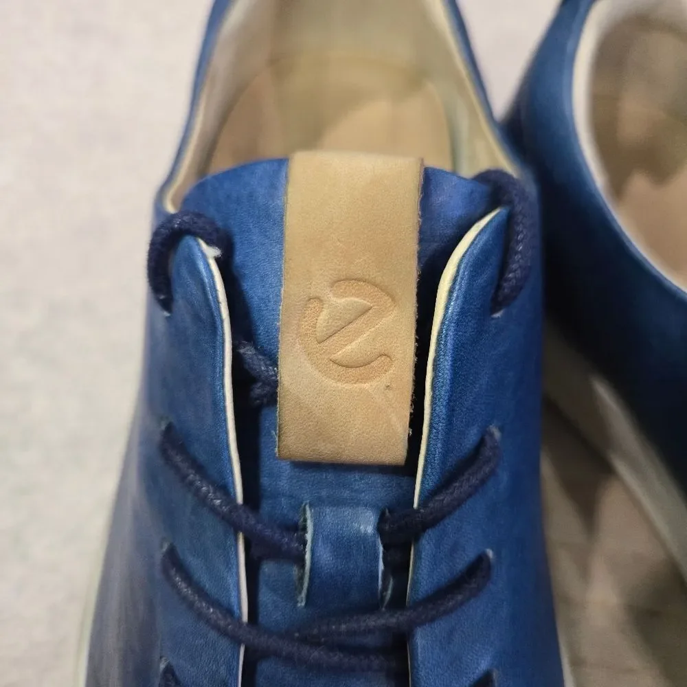 🐢 ECCO Soft 7 Men's Leather Sneaker. Blue Size 11. $170 new.
